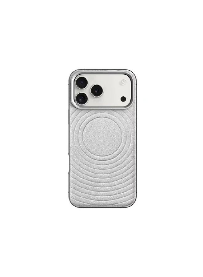 LEVELO Case For iPhone 17 Pro Max Spirale PU Leather - White - Image 1